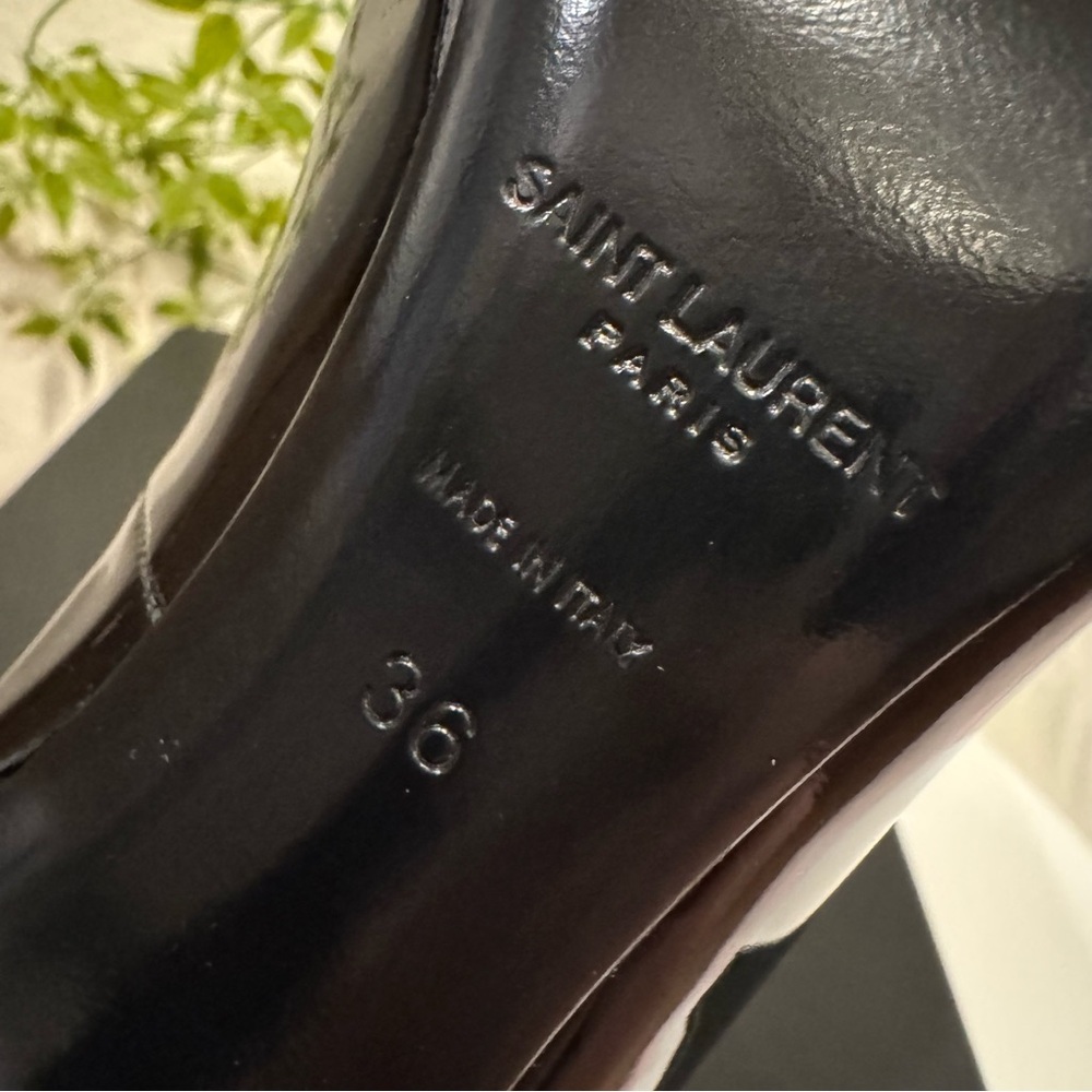 Auenthic Saint Laurent Square Toe Black Pump Heel Sandal Size 36 NIB - Picture 11 of 11